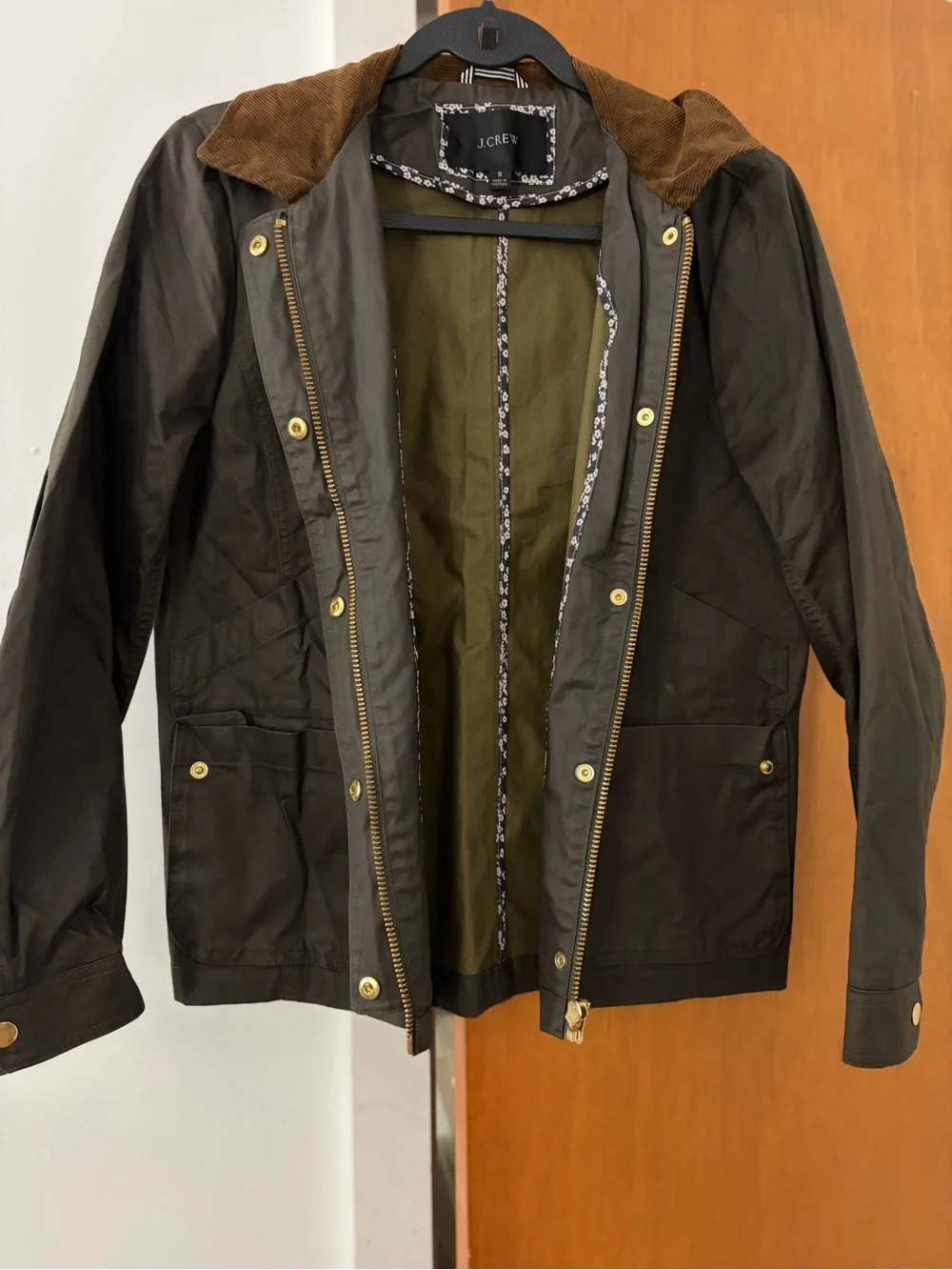 J. Crew Liberty Barn Jacket with Corduroy Collar